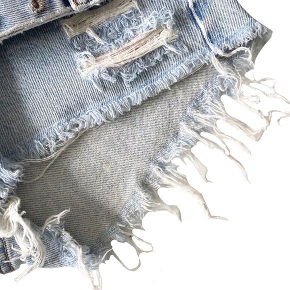 Vintage 90’s: Lucky Brand ㋛ Festival Hippie Destroyed Denim Cut Off Shorts ㋛ - Picture 8 of 13